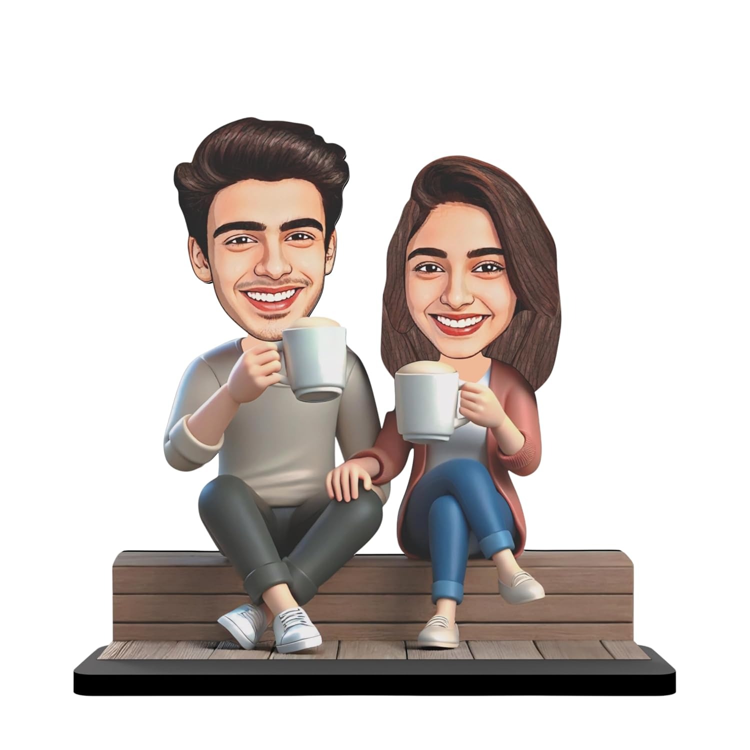 Wood Personalized Caricature Gift For Wedding Couple