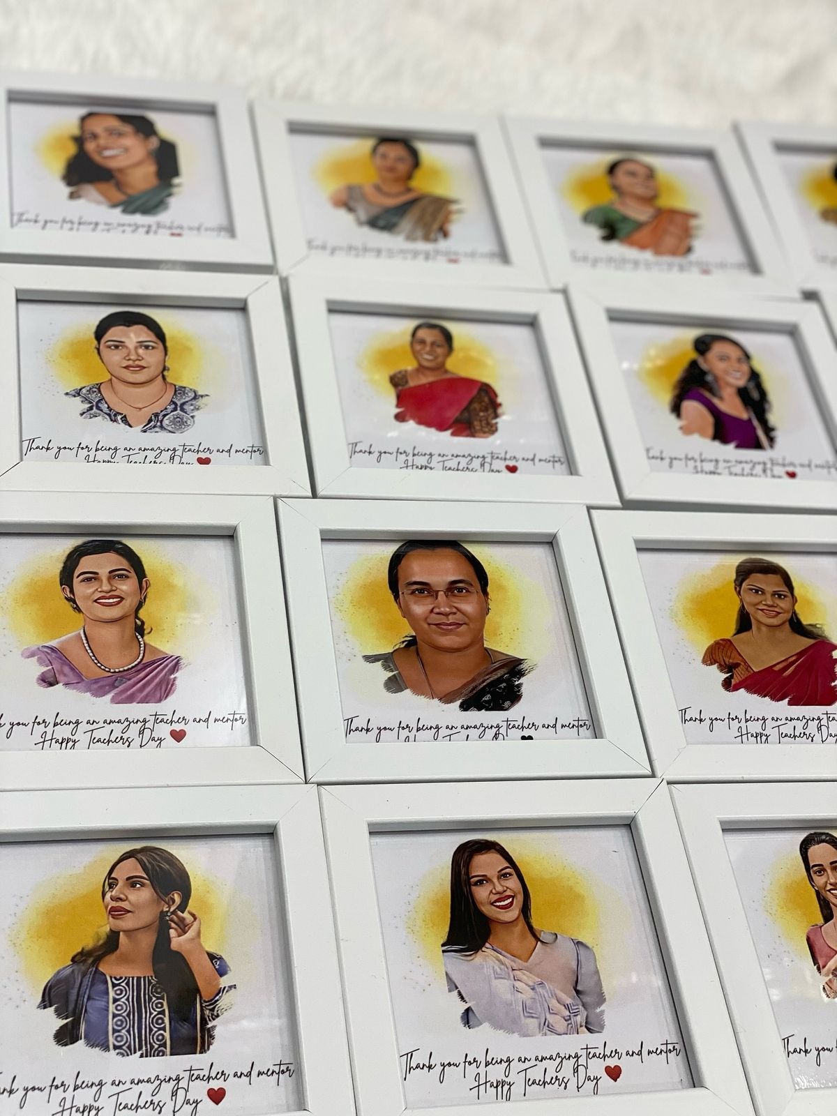 Customised Digital Smock Pattern Oil Painting Photo Frame | Fairwell Return Gifts | Elegant Frame (4x4 Inch) - Image 2