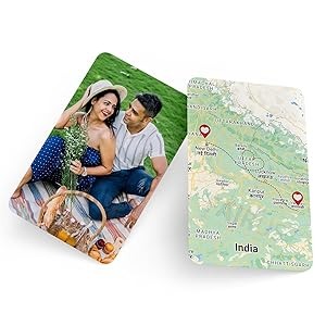 Customized Wallet Card | Your Photo, Illustration Or Bitmoji, Message,Distance Map Backside Best For Special Occasion Gift For Loved One Or Best Friends