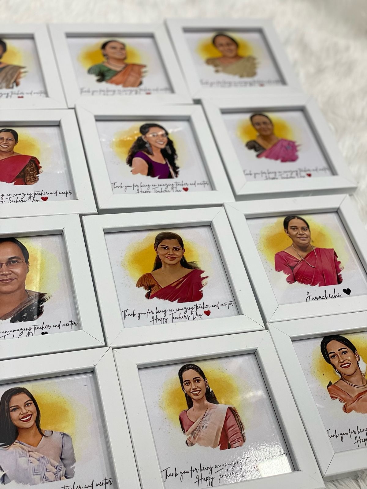 Customised Digital Smock Pattern Oil Painting Photo Frame | Fairwell Return Gifts | Elegant Frame (4x4 Inch) - Image 3