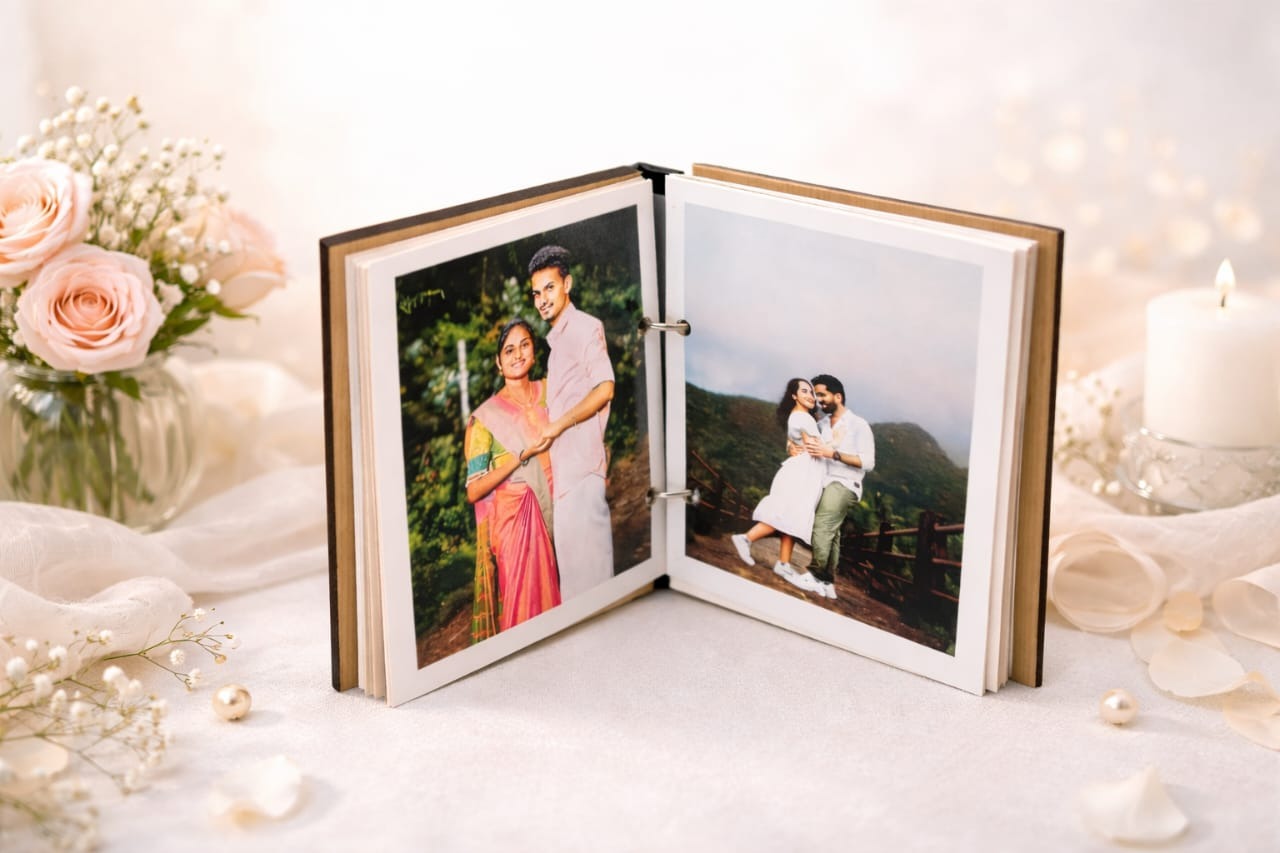 Wooden Photo Album Scrapbook for Gifting | Scrapbook Photo Album for Photo Collection | Scrap Book (HappyEveryDay) - Image 3