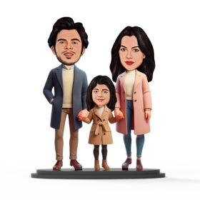 Personalized Gift for Husband, Wife, Kids, Sister, Brother Character Caricature Photo Frame Unique Design Customized Gift for Friends & Family (Family of Three - 3)