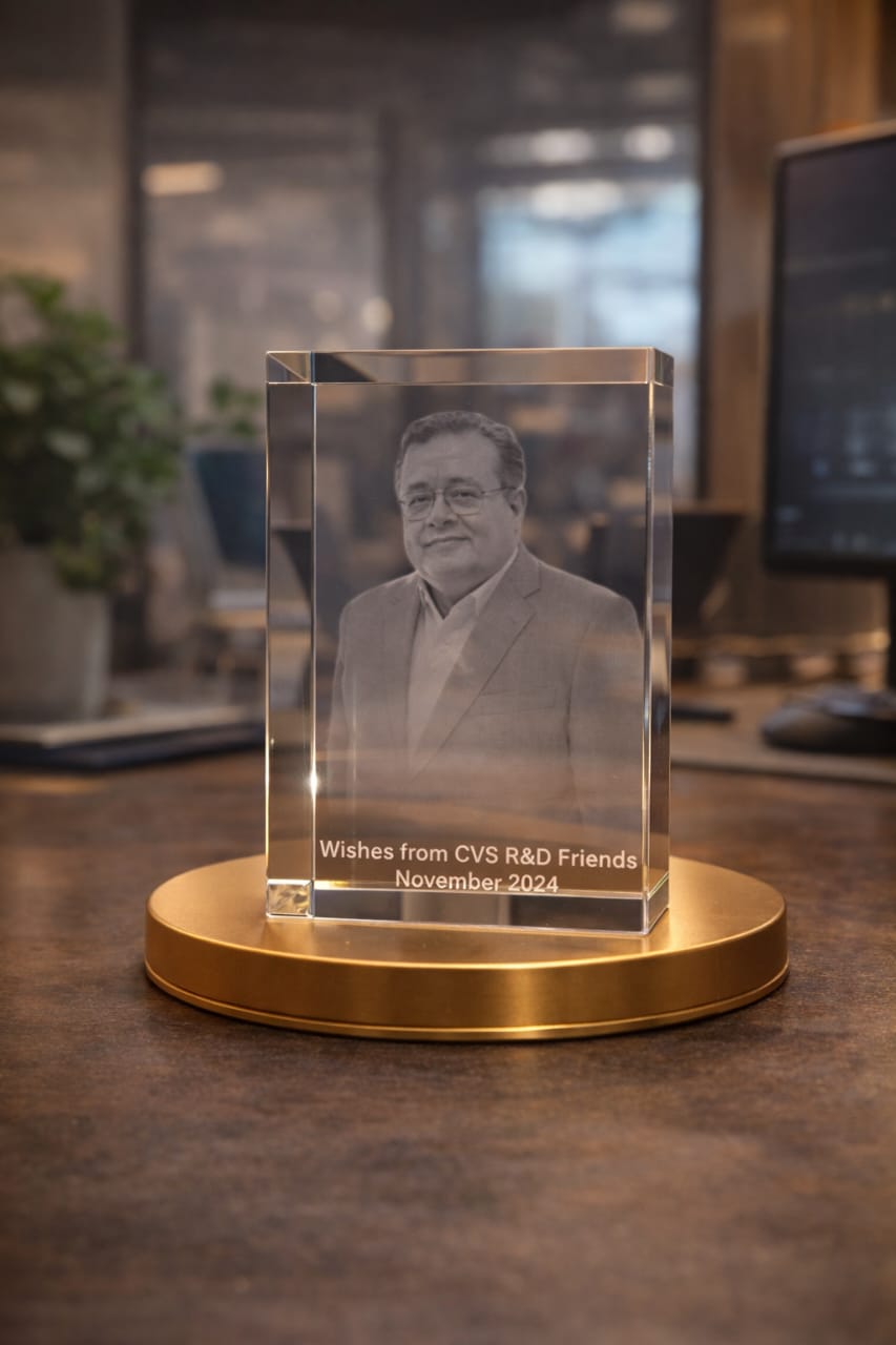 3D Laser Engraved Crystal Photo Frame – Personalized Crystal Portrait with LED Display Base