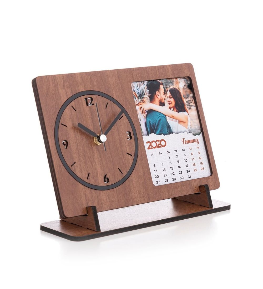 MDF Clock with Personalized Photo Calendar