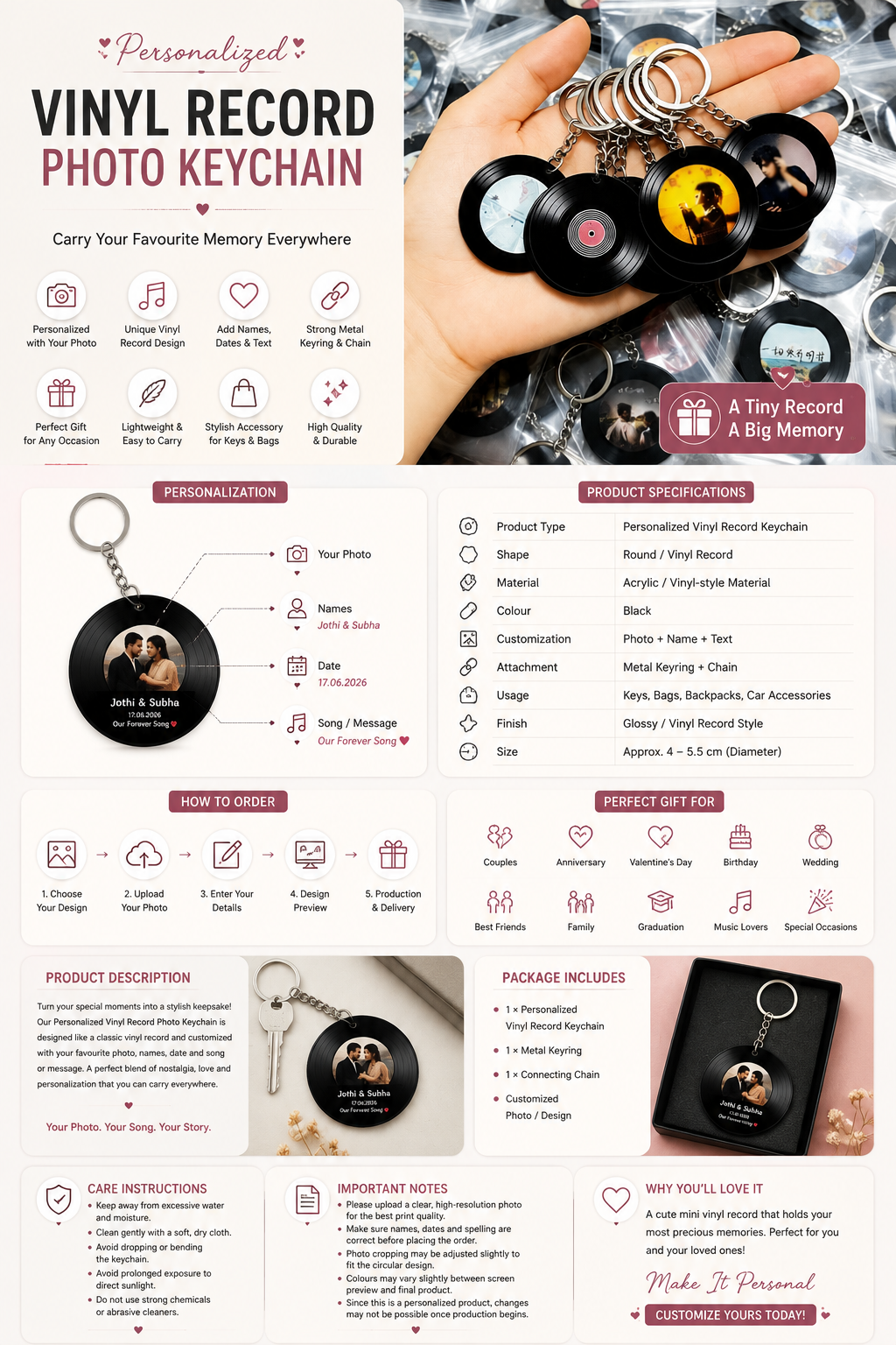 Personalized Acrylic Music Recorder Style|Spotify Coad| Photo or Message Keychain - Image 2