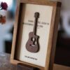 Personalized Wooden Guitar Instrument Frame with Tabletop Stand