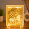 Golden LED Night Lamp with Personalized 3D Printed Photo